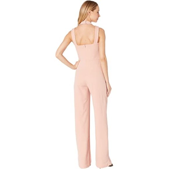 NWT Bebe Pink Halter Scuba Jumpsuit Size 12 - Picture 3 of 3